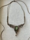Green-yellow Flash Labradorite Choker Necklace - Image 4