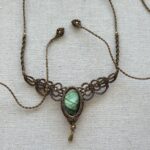 Green-yellow Flash Labradorite Choker Necklace