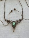 Green-yellow Flash Labradorite Choker Necklace