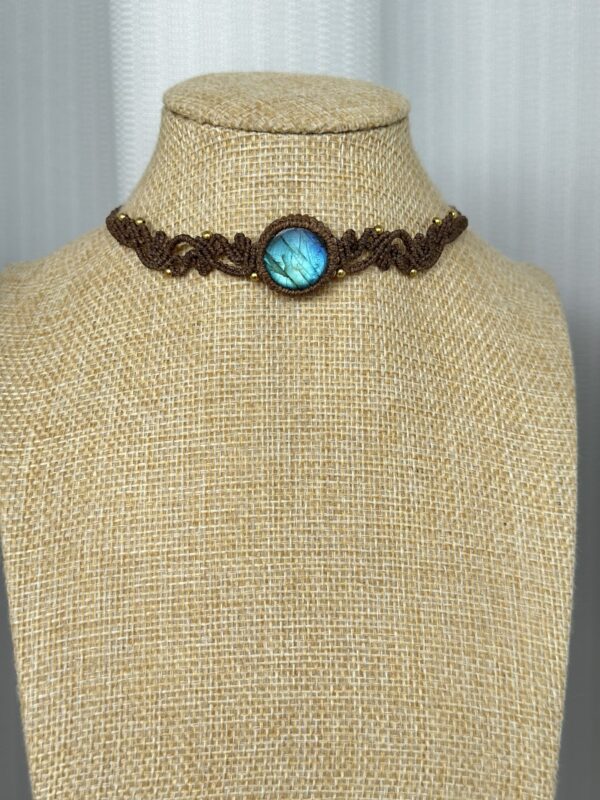 Blue Flash Labradorite Choker Necklace