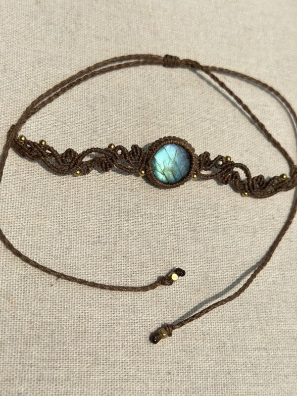 Blue Flash Labradorite Choker Necklace - Image 3