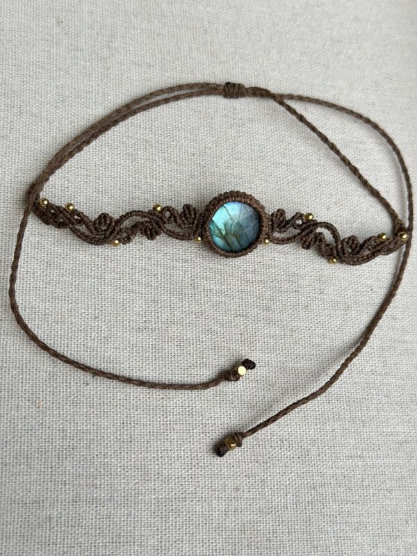 Blue Flash Labradorite Choker Necklace - Image 2