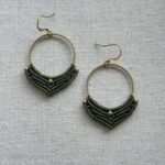 Forest Green Macrame Earring