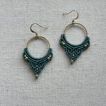 Teal Green Macrame Earring