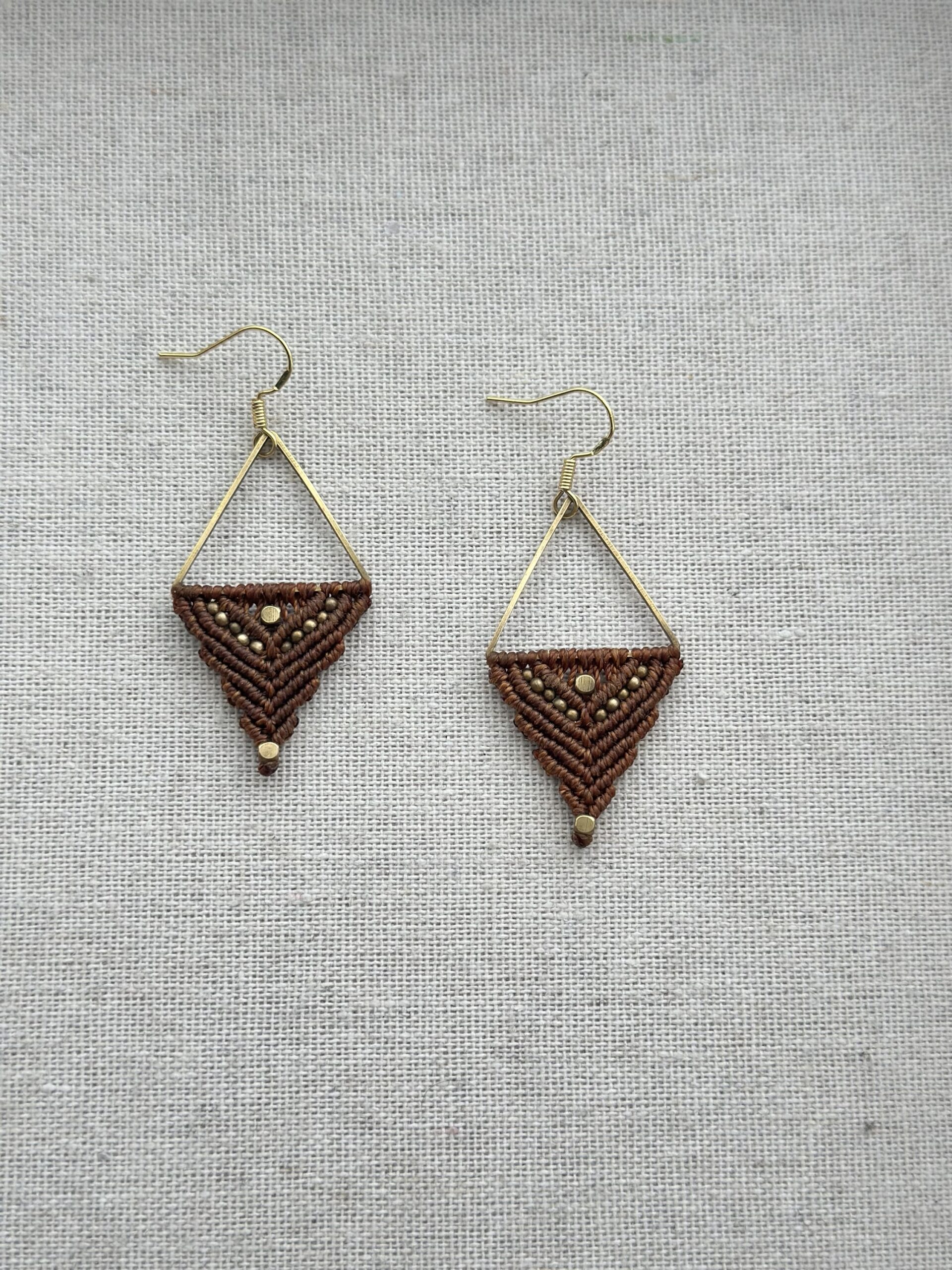 img_1796 Boho Triangle Macramé Earrings - Image 1