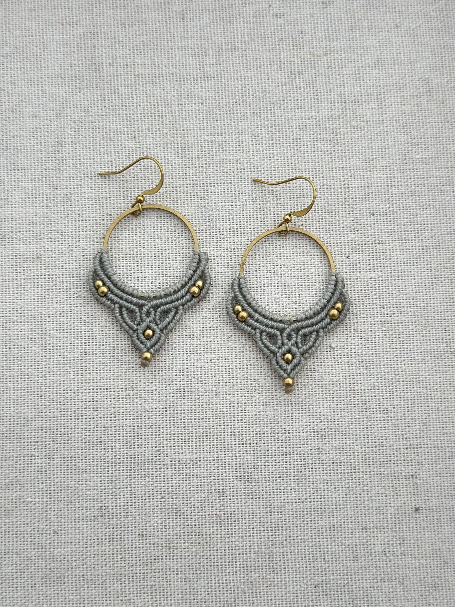 img_1798 Grey Macramé Earrings - Image 1