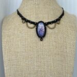 Pink Purple Flash Labradorite Choker Necklace