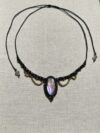 Pink Purple Flash Labradorite Choker Necklace - Image 2