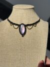 Pink Purple Flash Labradorite Choker Necklace - Image 4