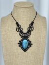 Blue Labradorite Necklace with Black Cord - Image 2