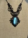 Blue Labradorite Necklace with Black Cord - Image 7