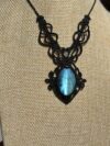 Blue Labradorite Necklace with Black Cord - Image 6