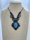 Blue Labradorite Necklace with Black Cord - Image 5