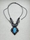 Blue Labradorite Necklace with Black Cord - Image 4