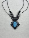 Blue Labradorite Necklace with Black Cord - Image 3