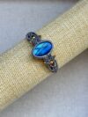 Blue Labradorite Bracelet with Grey Cord