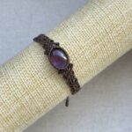 Amethyst Bracelet with Brown Cord