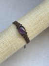 Amethyst Bracelet with Brown Cord