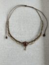 Garnet Choker Necklace with Brown Cord - Image 2