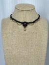 Garnet Choker Necklace with Black Cord
