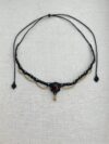 Garnet Choker Necklace with Black Cord - Image 3