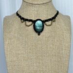 Green Blue Labradorite Choker Necklace