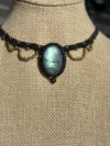 Green Blue Labradorite Choker Necklace - Image 5