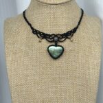 Heart-shaped labradorite Choker