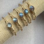 Labradorite Eye-Shaped Wire-Wrapped Bracelet