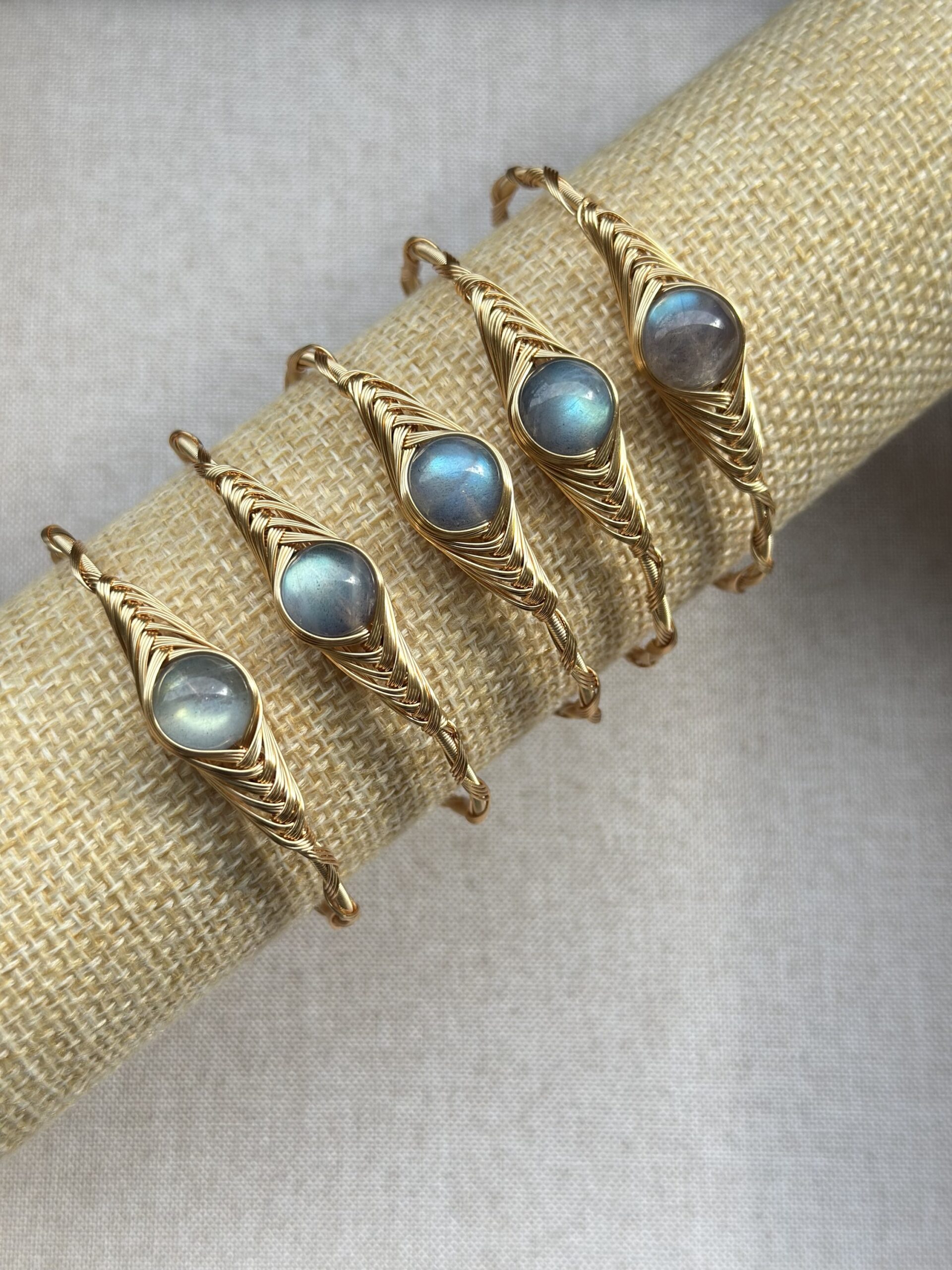 img_8848 Labradorite Eye-Shaped Wire-Wrapped Bracelet - Image 1