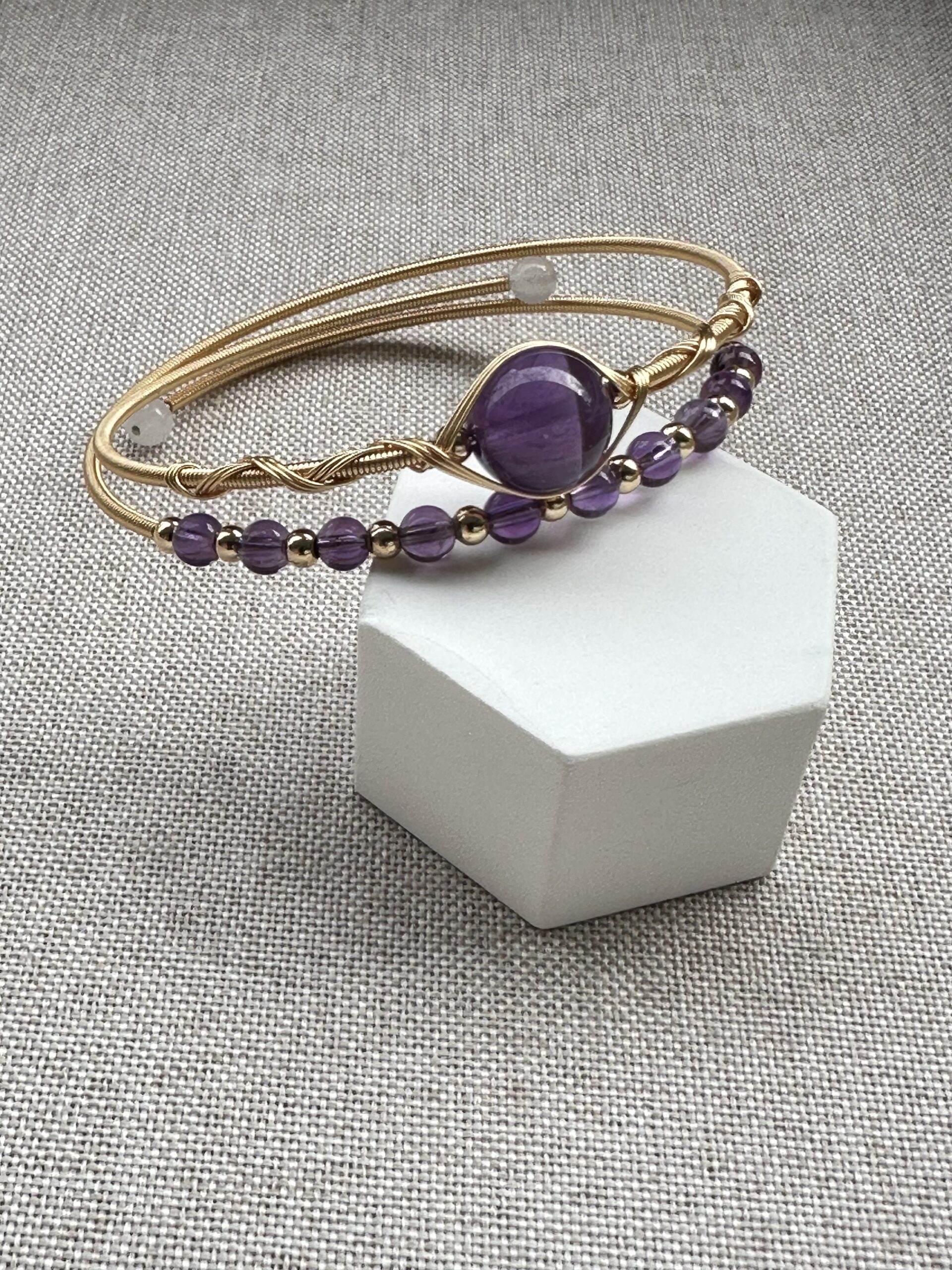 img_8869 Amethyst Wire-Wrapped Bracelet - Image 1