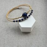 Lapis Lazuli Wire-Wrapped Bracelet