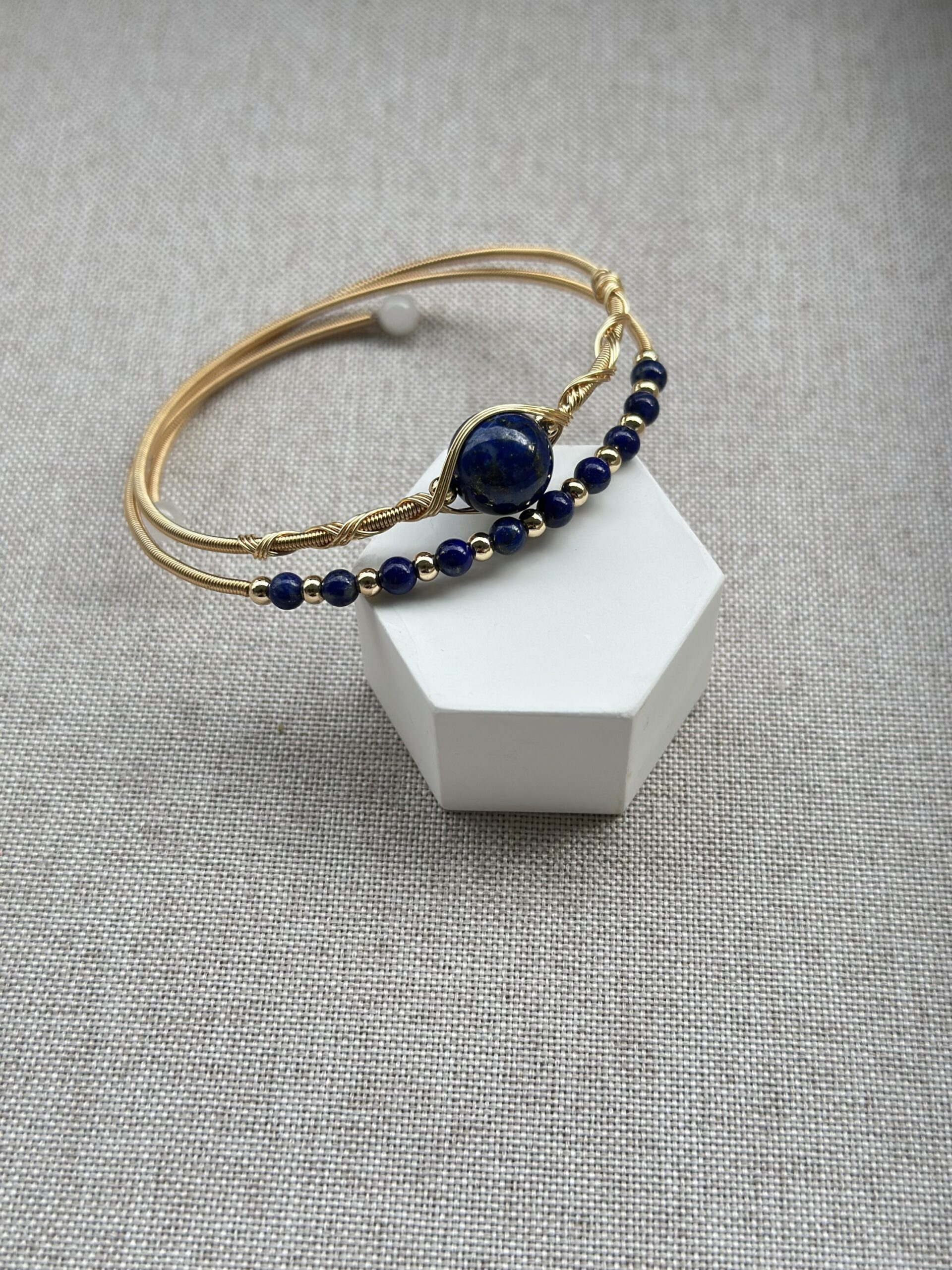 img_8870 Lapis Lazuli Wire-Wrapped Bracelet - Image 1