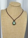 Green Flash Teardrop-shaped Labradorite Necklace