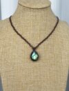 Green Flash Teardrop-shaped Labradorite Necklace - Image 2