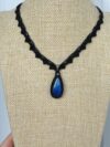 Blue Labradorite Necklace with Black Cord - Image 2