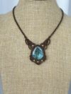 Green Labradorite Necklace with Brown Cord - Image 3
