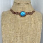 Blue Labradorite Choker (Dusty rose cord)