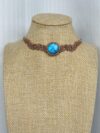 Blue Labradorite Choker (Dusty rose cord)
