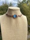 Blue Labradorite Choker (Dusty rose cord) - Image 2