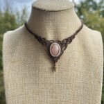 Peach moonstone Choker Necklace