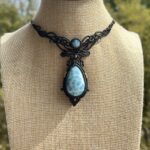 High-Quality Larimar Necklace with Black Cord