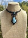 High-Quality Larimar Necklace with Black Cord