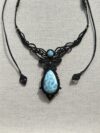 High-Quality Larimar Necklace with Black Cord - Image 4