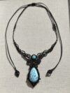 High-Quality Larimar Necklace with Black Cord - Image 2