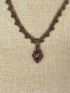 Garnet Necklace with Brown Cord - Image 3