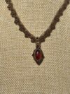 Garnet Necklace with Brown Cord - Image 2