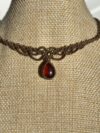 Garnet Choker Necklace with Brown Cord - Image 3