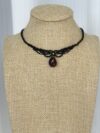 Garnet Choker Necklace with Black Cord - Image 2