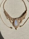 Moonstone Necklace with Beige Cord - Image 3